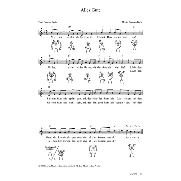 Produktbild des Artikels Alles Gute (Noten - Download)