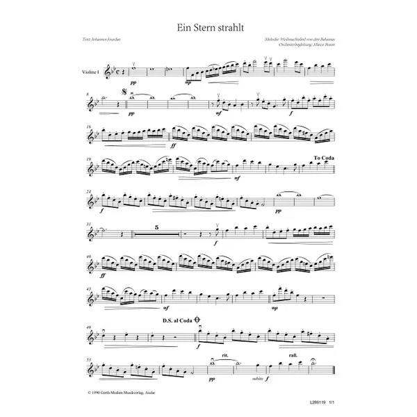 Produktbild des Artikels Ein Stern strahlt (Violine 1) (Noten - Download)