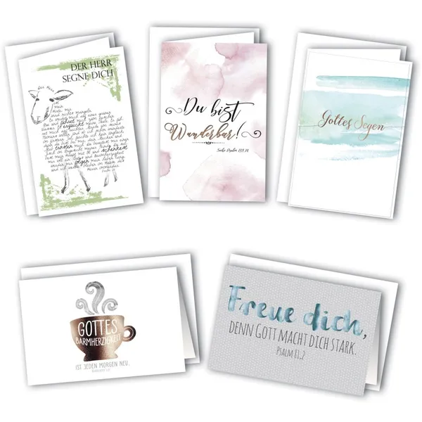 Produktbild des Artikels Faltkarten - Neutral mit Bibelvers 5er Set (Schreibwaren)