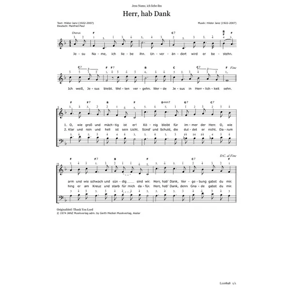 Produktbild des Artikels Herr, hab Dank (Noten - Download)