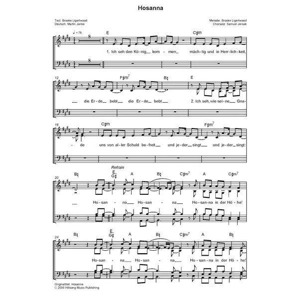 Produktbild des Artikels Hosanna (Noten - Download)
