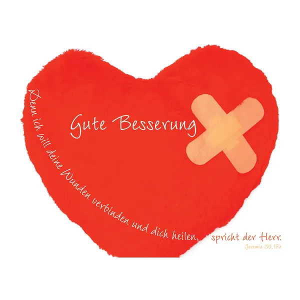 Produktbild des Artikels Faltkarte "Gute Besserung! - Denn ich will deine Wunden verbinden ..." - 5 Stück (Schreibwaren)