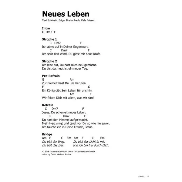 Produktbild des Artikels Neues Leben (Noten - Download)