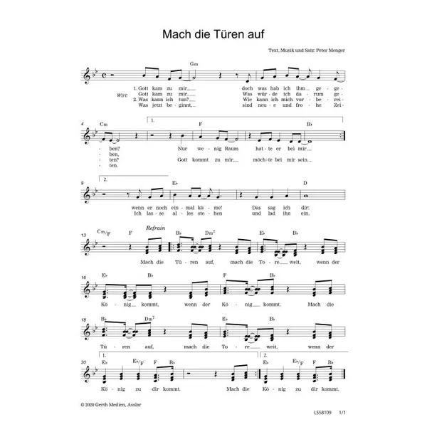 Produktbild des Artikels Mach die Türen auf (Noten - Download)