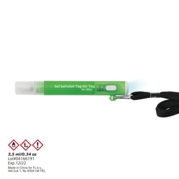 Produktbild des Artikels Lanyard mit Handsprühflasche "Sei behütet..." - grün ()