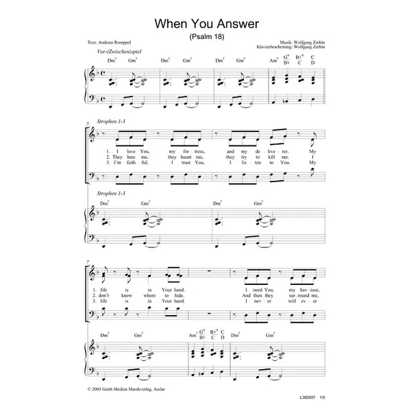 Produktbild des Artikels When You Answer (Noten - Download)