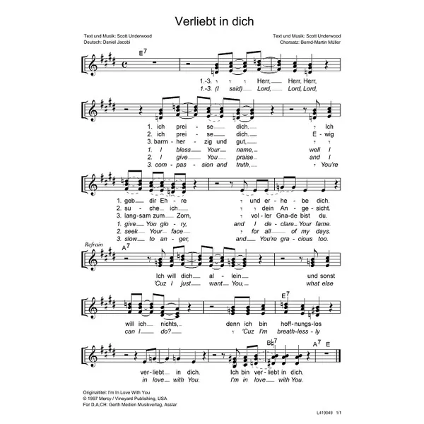 Produktbild des Artikels Verliebt in dich (Noten - Download)