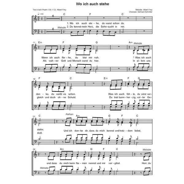 Produktbild des Artikels Wo ich auch stehe (Noten - Download)