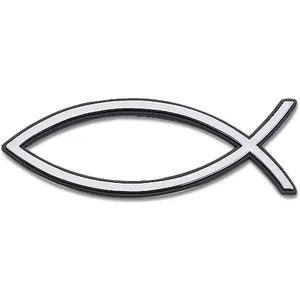Produktbild des Artikels Reliefaufkleber "Fisch" - 13 cm silber ()
