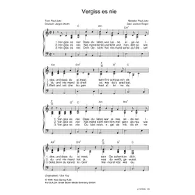 Produktbild des Artikels Vergiss es nie (Noten - Download)
