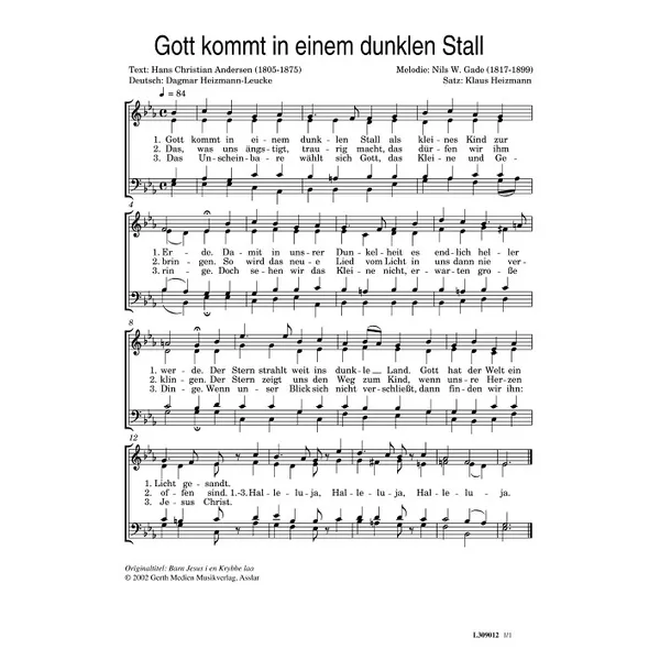 Produktbild des Artikels Gott kommt in einem dunklen Stall (Noten - Download)