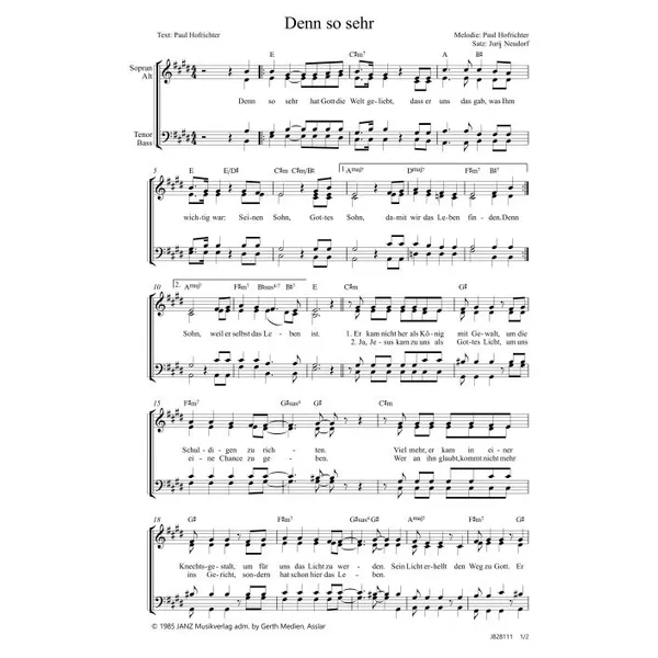 Produktbild des Artikels Denn so sehr (Noten - Download)