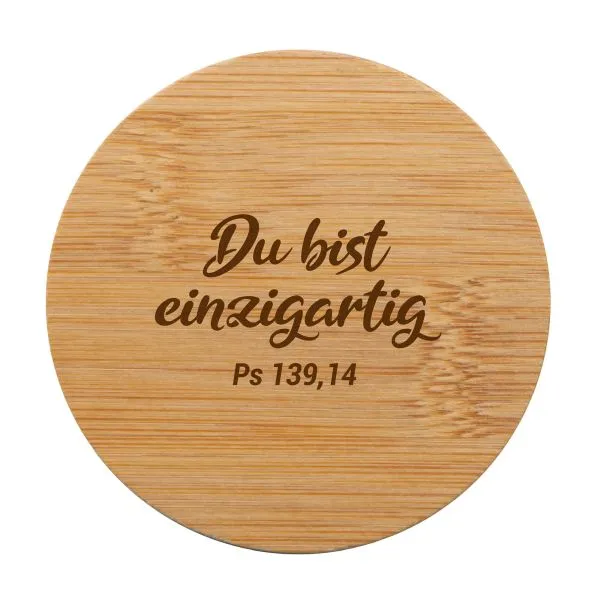Produktbild des Artikels Taschenspiegel Bambus "Du bist einzigartig" ()