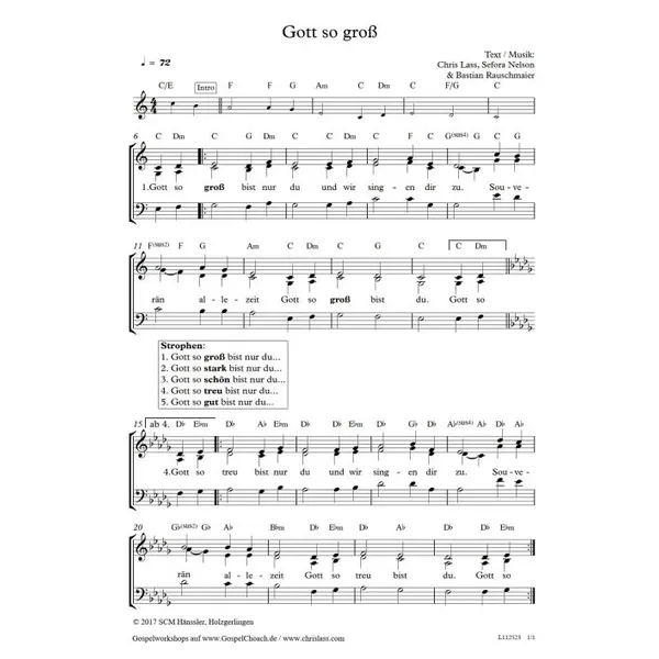 Produktbild des Artikels So groß (Noten - Download)