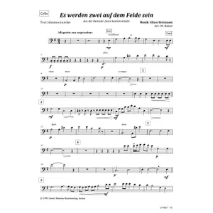 Produktbild des Artikels Es werden zwei auf dem Felde sein (Cello) (Noten - Download)