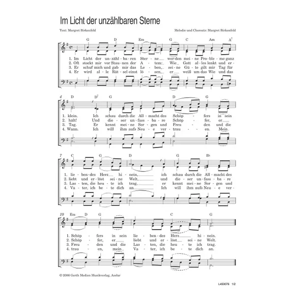 Produktbild des Artikels Im Licht der unzählbaren Sterne (Noten - Download)