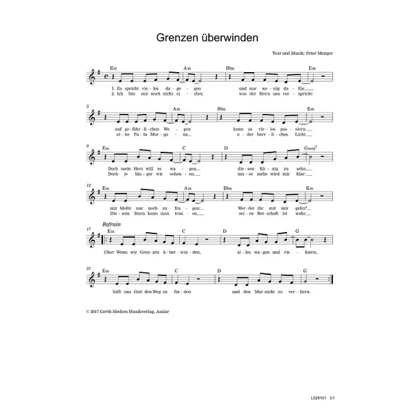 Produktbild des Artikels Grenzen überwinden (Noten - Download)