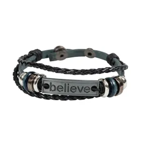 Produktbild des Artikels Leder-Armband "believe" - schwarz ()
