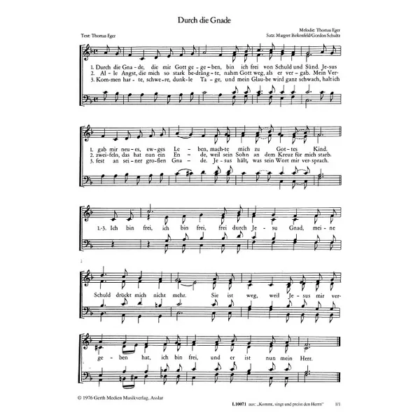 Produktbild des Artikels Durch die Gnade (Noten - Download)