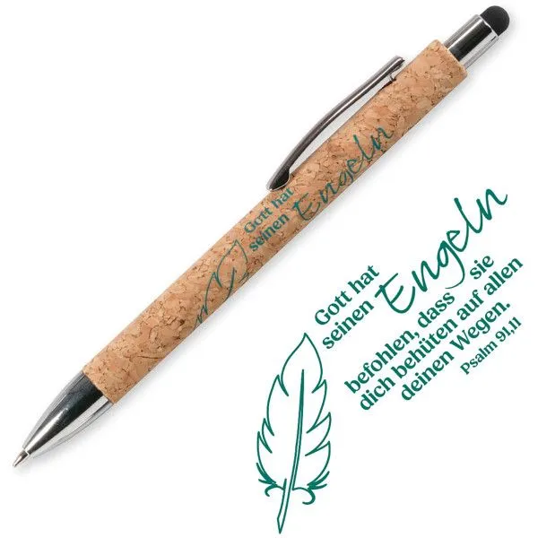 Produktbild des Artikels Kugelschreiber Kork "Gott hat seinen Engeln" (Schreibwaren)