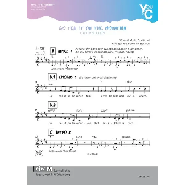 Produktbild des Artikels Go Tell It On The Mountain (Noten - Download)
