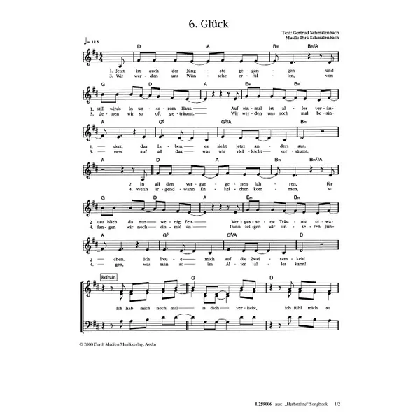 Produktbild des Artikels Glück (Noten - Download)