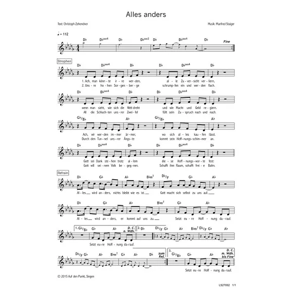 Produktbild des Artikels Alles anders (Noten - Download)