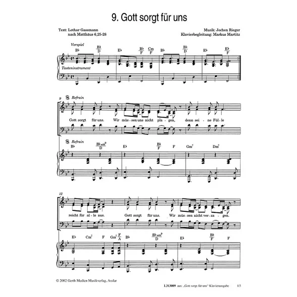 Produktbild des Artikels Gott sorgt für uns (Noten - Download)