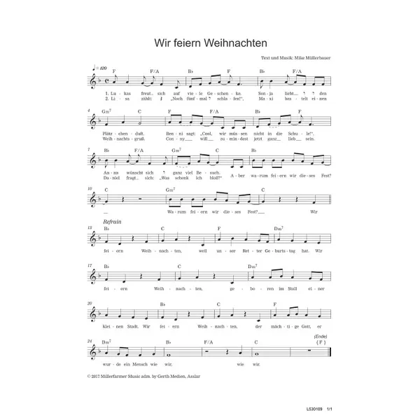 Produktbild des Artikels Wir feiern Weihnachten (Noten - Download)