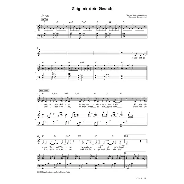 Produktbild des Artikels Zeig mir dein Gesicht (Noten - Download)