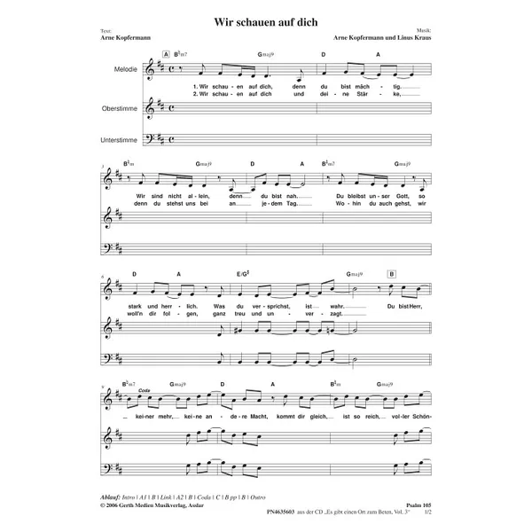 Produktbild des Artikels Wir schauen auf dich (Noten - Download)