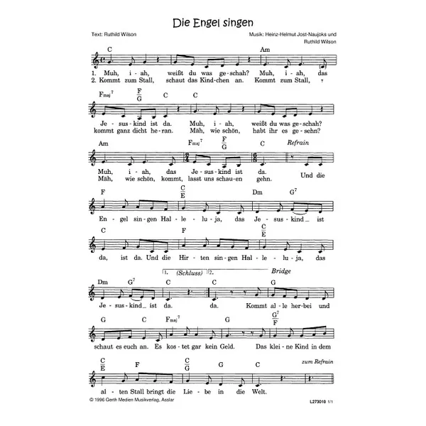 Produktbild des Artikels Die Engel singen (Noten - Download)
