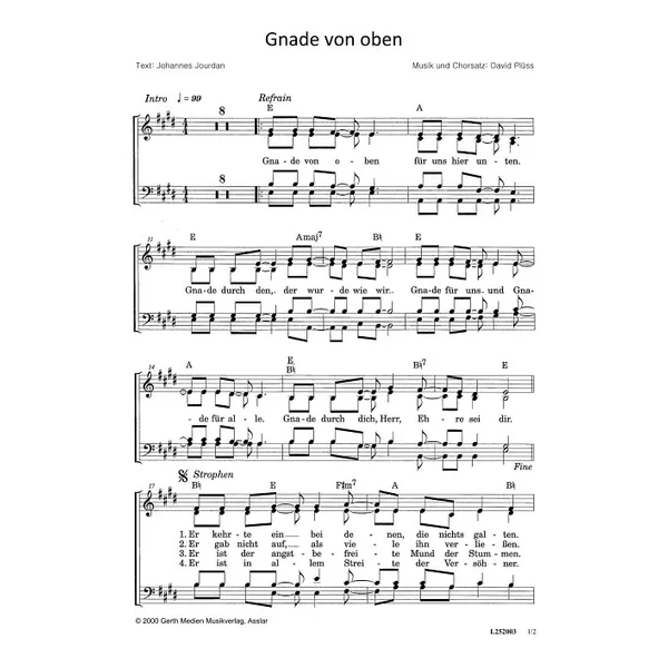 Produktbild des Artikels Gnade von oben (Noten - Download)