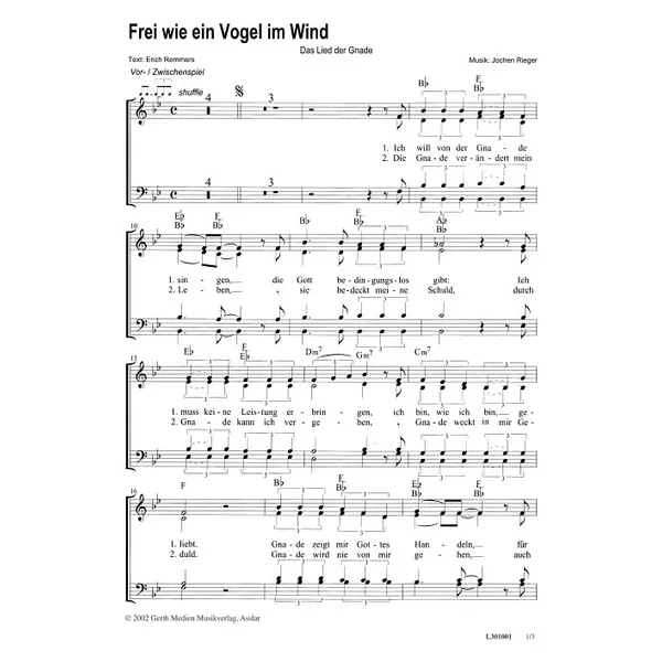 Produktbild des Artikels Frei wie ein Vogel im Wind (Noten - Download)