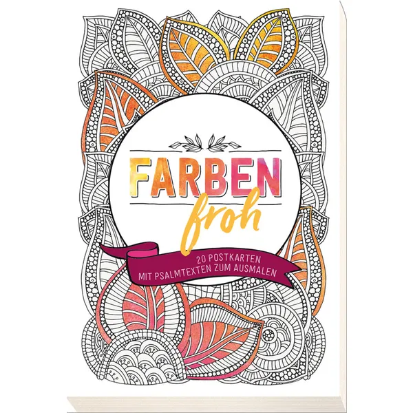Produktbild des Artikels Farbenfroh - 20 Postkarten mit Psalmtexten zum Ausmalen (Schreibwaren)