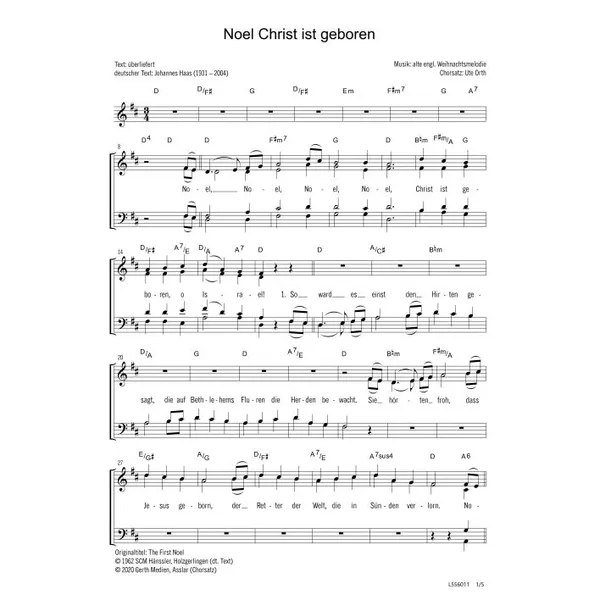 Produktbild des Artikels Noel, Christ ist geboren (Noten - Download)
