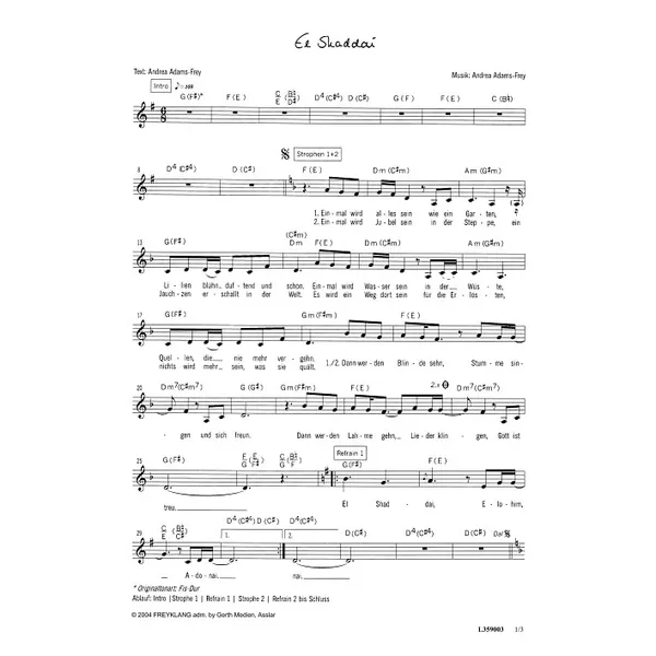 Produktbild des Artikels El Shaddai (Noten - Download)
