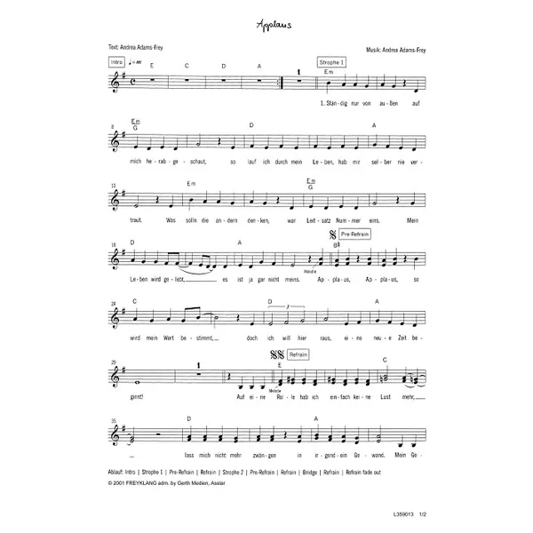 Produktbild des Artikels Applaus (Noten - Download)