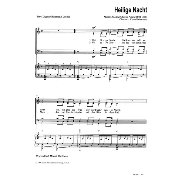 Produktbild des Artikels Heilige Nacht (Noten - Download)
