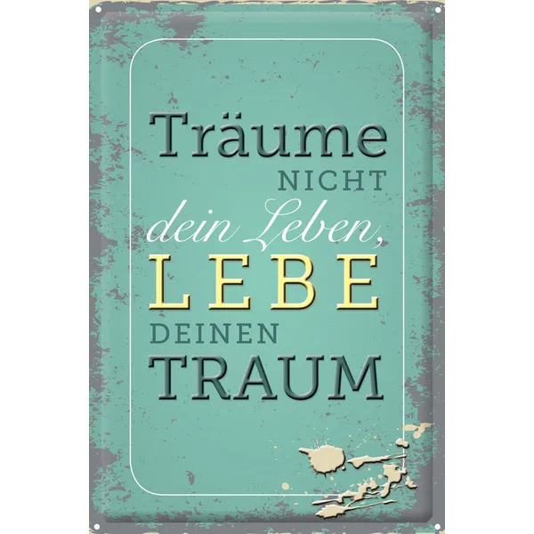 Produktbild des Artikels Dekoschild "Träume nicht dein Leben, lebe deinen Traum!" ()