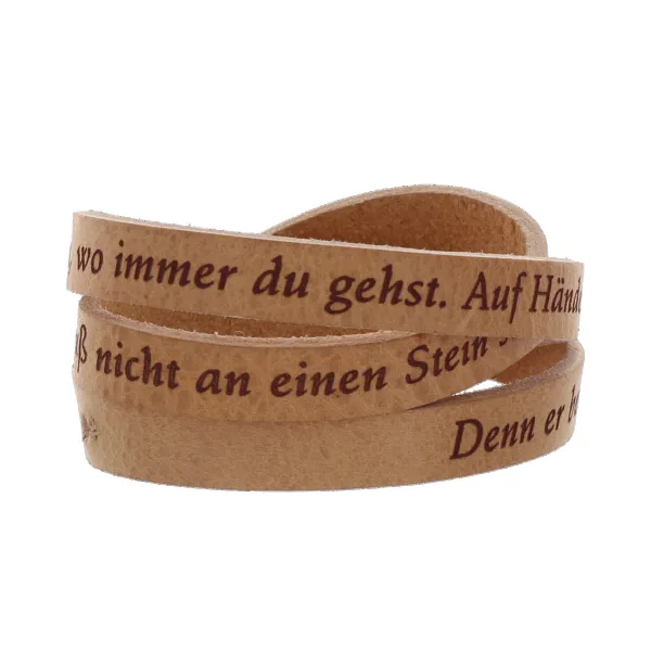 Produktbild des Artikels Wickelarmband Leder "Denn er befiehlt seinen Engeln" ()