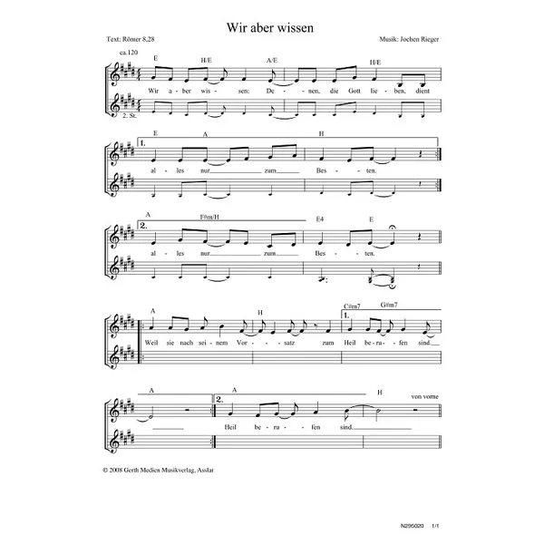 Produktbild des Artikels Wir aber wissen (Noten - Download)