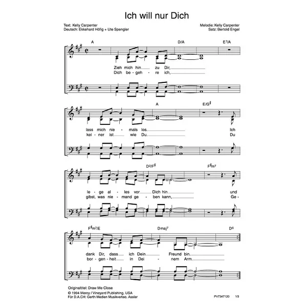 Produktbild des Artikels Ich will nur dich (Noten - Download)