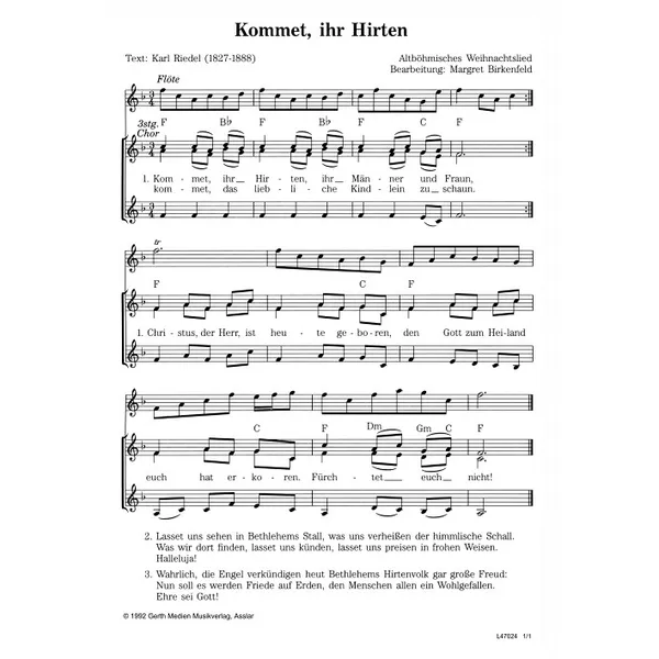 Produktbild des Artikels Kommet ihr Hirten (Noten - Download)
