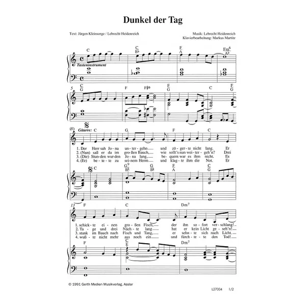 Produktbild des Artikels Dunkel der Tag (Noten - Download)