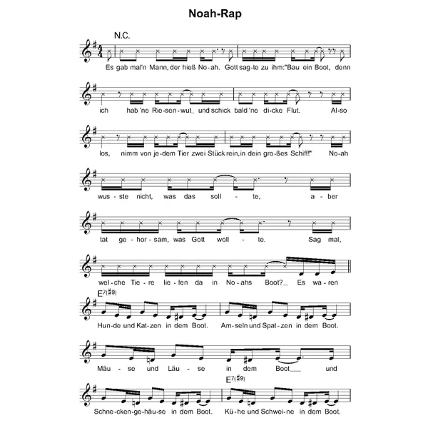 Produktbild des Artikels Noah-Rap (Noten - Download)