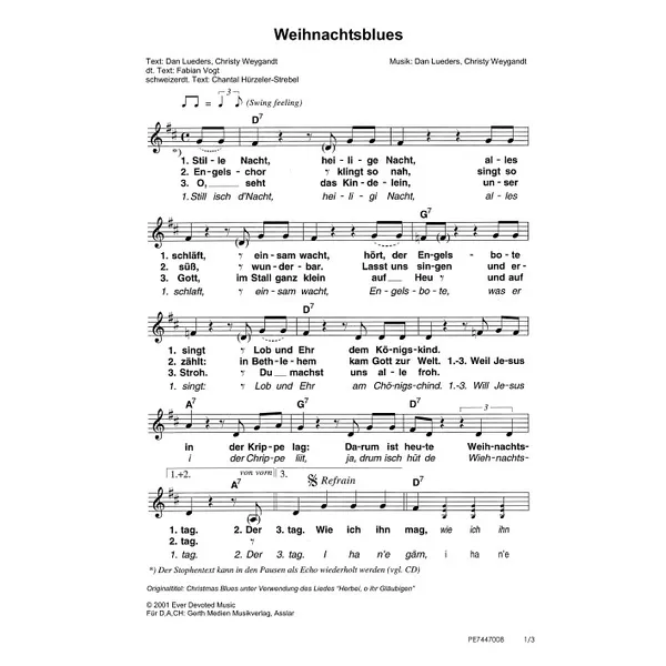 Produktbild des Artikels Weihnachtsblues (Noten - Download)