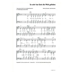 Produktbild des Artikels So sehr hat Gott die Welt geliebet (Noten - Download)