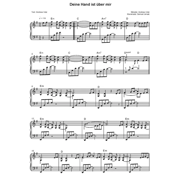 Produktbild des Artikels Deine Hand ist über mir (Noten - Download)