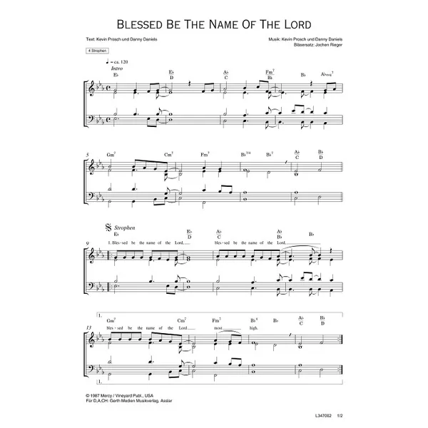 Produktbild des Artikels Blessed Be The Name Of The Lord (Noten - Download)